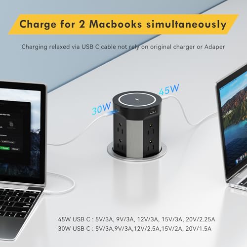 Kungfuking Pop Up Outlet for Countertop Kitchen, 15W Wireless - Image 6