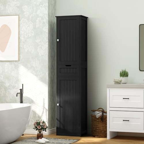 Iwell 66.9" Tall Bathroom Storage Cabinet with 2 Doors & 1 - Image 8