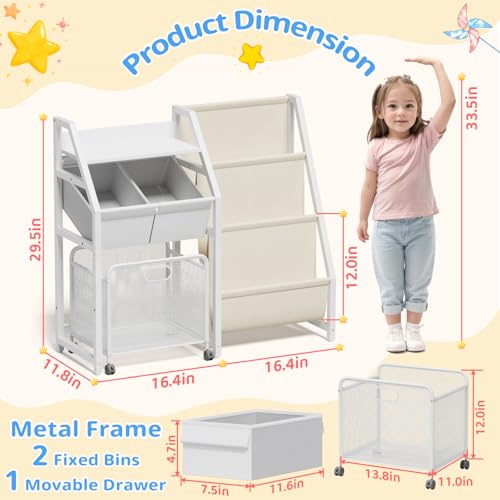 LATIBELL Kids Bookshelf Toy Storage Organizer & 2 Bi | All Products - Image 3