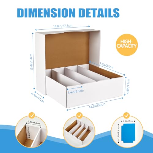 4 Pack Sports Card Boxes 3600 Count Cardboard Card Storage - Image 3
