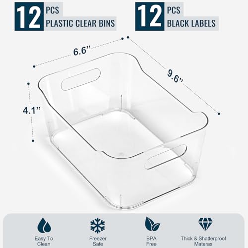 12 PACK Multi-Use Clear Storage Bins, Pantry Kitchen Cabinet - Image 3
