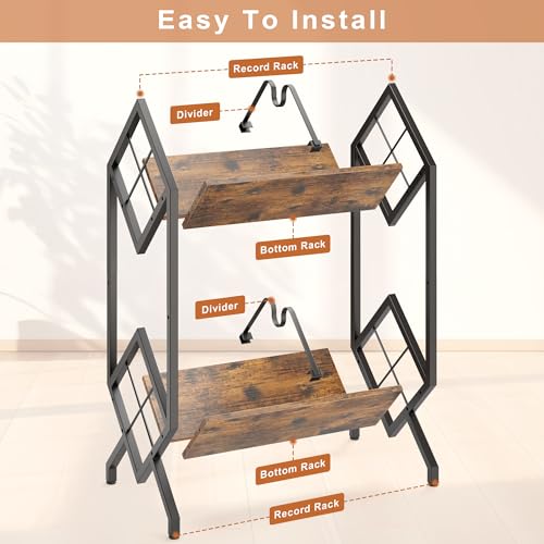 RUILALIFE 2-Tier-Vinyl-Record-Storage-Holder | Home Organization - Image 8