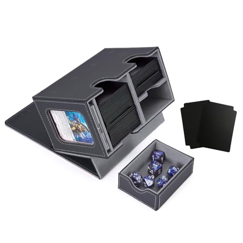 MTG Deck Box for Commander Display with Dice Tray (Black＆Grey) - Image 2