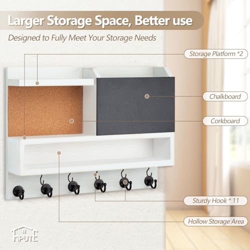 Key Holder for Wall Mount with Mail Organizer, Farmhouse - Image 6