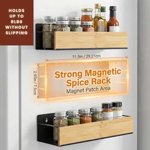 (4 Pack) Magnetic Spice Storage Rack Organizer | Kitchen Organization - Image 4