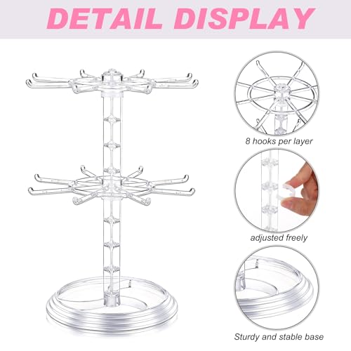 Yuntau 2 Pcs 2 Tier Keychain Display Stand for Bracelet, Rotating - Image 5