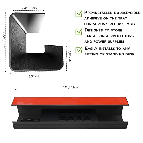 Scanfield Under Desk Cable Management Tray, No-Screw | Small Space Liv - Image 7