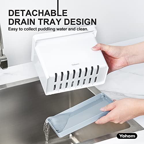 YOHOM Sink Brush Holder for Kitchen Sink Sponge Caddy Countertop - Image 6