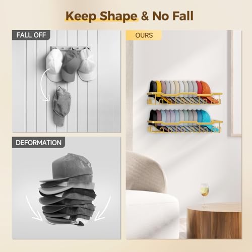 Nicetree Hat Racks for Baseball Caps Wall - Metal Hat - Image 6