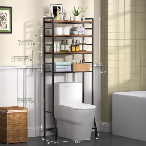 Over The Toilet Storage Rack,4-Tier Over Toilet Bathroom - Image 3
