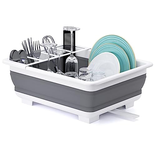 THANSTAR Collapsible Dish Drying Rack Portable Dinnerware Drainer - Image 2