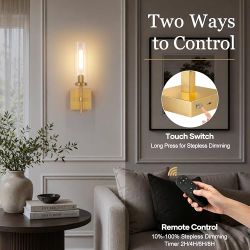 Wireless Wall Sconces with Remote Control, 10000mAh Battery - Image 6