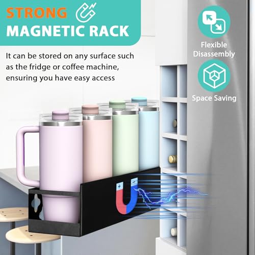 Magnetic Water Bottle Organizer for Fridge, Magnetic Cup - Image 4