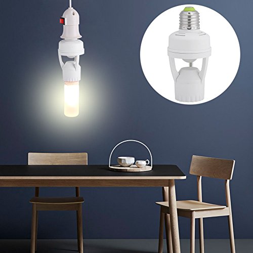 PIR Motion Sensor Light Socket, E27 Screw Light Bulb Holder LED - Image 7