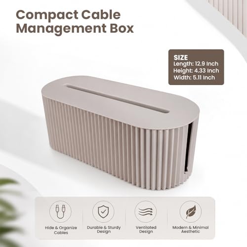 Cable Management Box – Home & Office Desk Cord Organizer Hide - Image 3