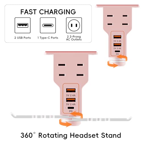 Multi-Function Desk Headphone Hanger Hook Gaming Office - Image 6