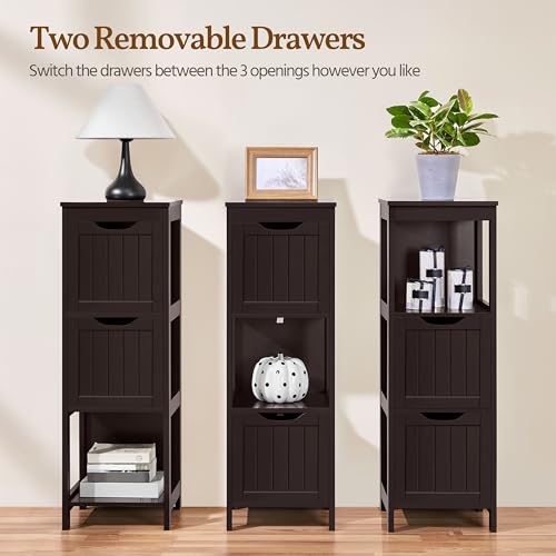Yaheetech Small Bathroom Storage Cabinet with 2 Drawers & - Image 6