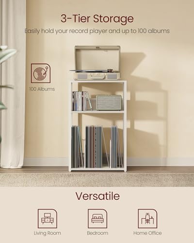VASAGLE 3-Tier Record Player Stand, Vinyl Record Storage - Image 5
