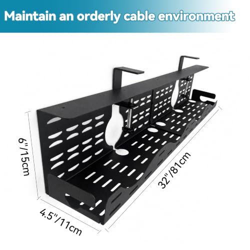 Under Desk Cable Management Tray, Expandable Metal Organizer - Image 4