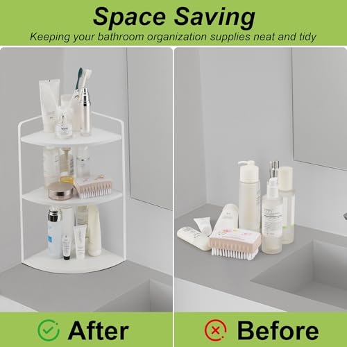 Corner Bathroom Counter Organizer, Vanity Counter Storage Shelf - Image 7