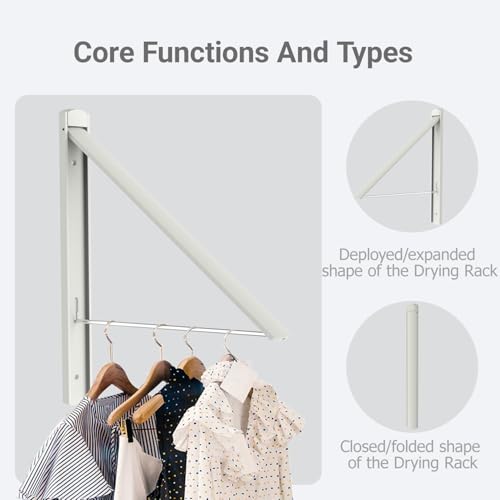 Wall Mounted Drying Rack Foldable, No Drill Laundry - Image 5