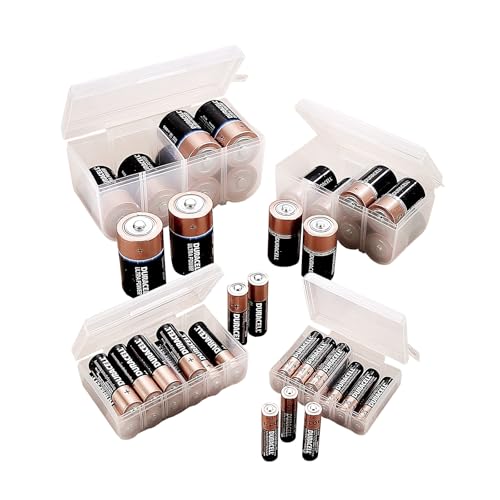 Home-X Set of 4 Battery Organizer Storage Cases - Clear - Image 3