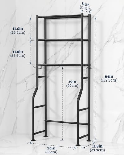 GloTika 3-Tier Over Toilet Storage Cabinet, No Drilling - Image 3