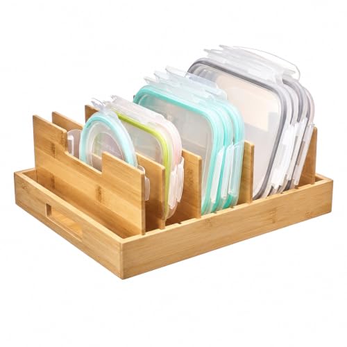 Vtopmart Large Bamboo Lid Organizers with 7 Extra Tall Dividers - Image 2