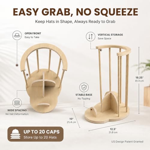 Hat Organizer for Baseball Caps,Vertical Hat Storage - Image 3