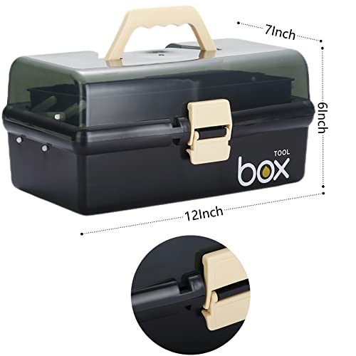 Kinsorcai 12'' Three-Layer Clear Plastic Storage Box/Tool - Image 3