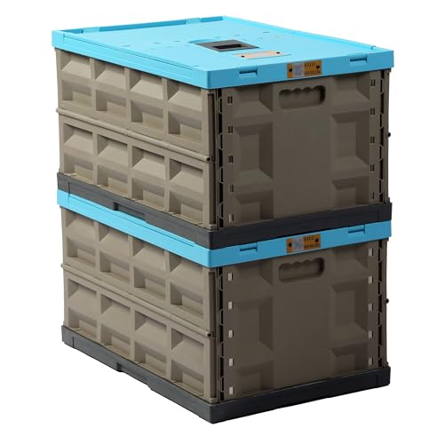 Heavy Duty Collapsible Storage Bins with Attached Lids - Image 2