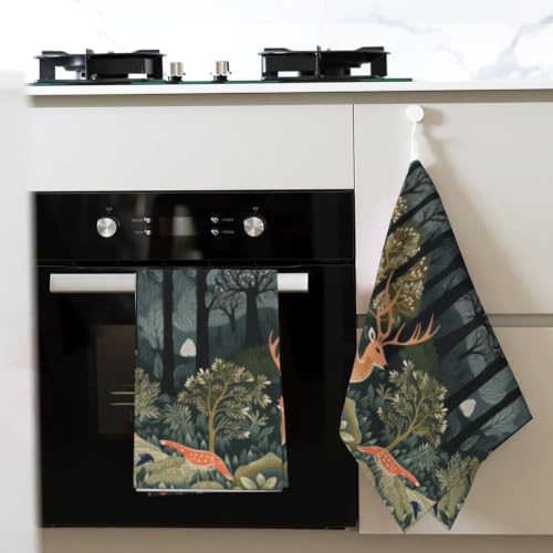 Rustic Autumn Forest Waffle Kitchen Towels Set of 2, William - Image 7