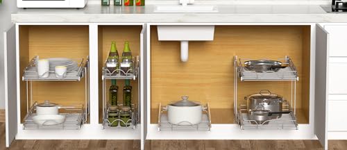 OCG 2 Tier Pull Out Cabinet Organizer (9.5" W x 21" | All Products - Image 6