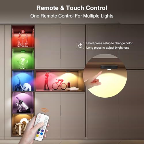 RGB Puck Lights with Remote Control, 2000mAh Rechargeable Stick - Image 4