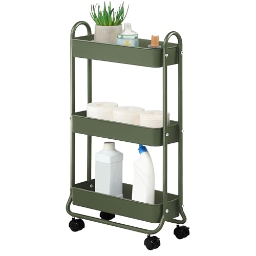 SunnyPoint Slim Rolling Storage Cart, 3 Tier Bathroo | All Products - Image 2