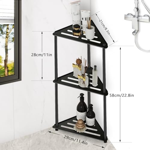 Standing Shower Caddy Corner, 3 Tier Stainless Steel Shower - Image 3