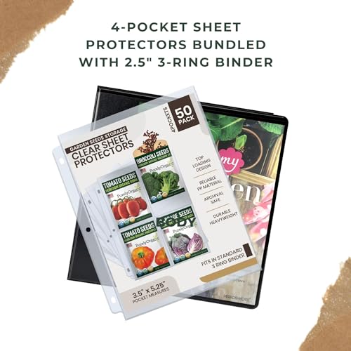 Performore Seed Storage Organizer Binder, 200 Pockets, Black - Image 5