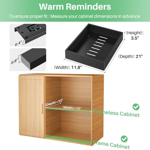 Pull out Cabinet Organizer, 21"Deep, 11.8"Wide Full- | All Products - Image 3