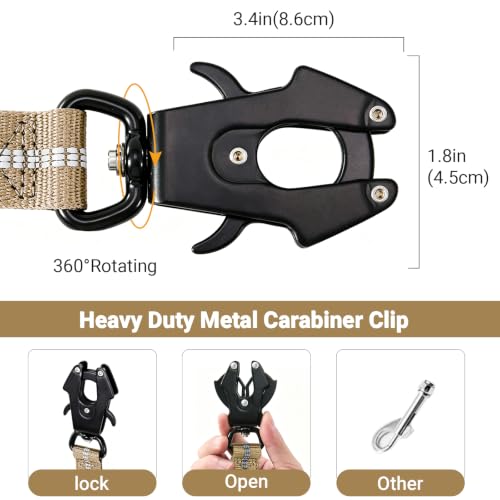 Tactical Bungee Dog Leash with 2 Padded Handles,Shock | Pet Essentials - Image 3