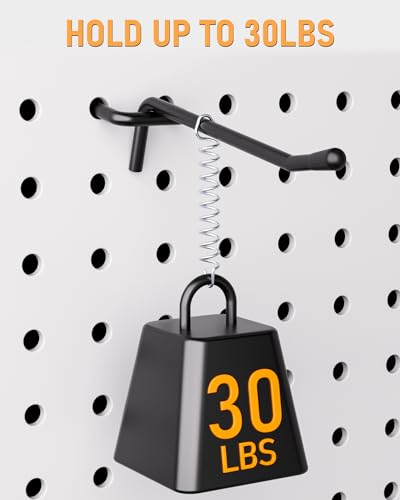 INCLY 60 Pack 4 Inch Black Pegboard Hooks, 1/4" Heavy Duty - Image 7
