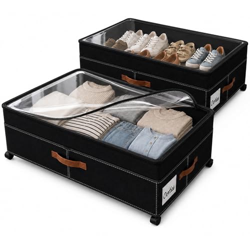 Under Bed Storage Organizer with Wheels, Rolling Under Bed - Image 2