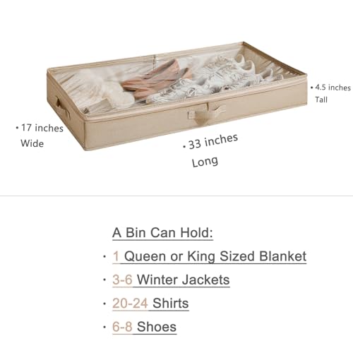 Berdeng 3 Pack Under Bed Storage Containers, Low Profile - Image 3
