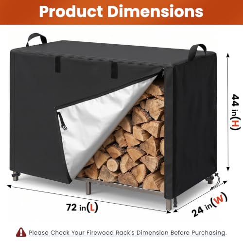 LBTING Firewood Rack Cover, 6FT Outdoor Firewood Storage - Image 4