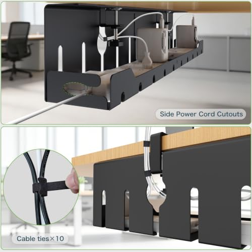 KEEGH Under Desk Cable Management Tray 32 in, Metal Cable Holder - Image 7