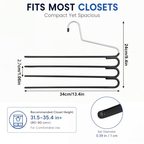 Unittype 5 Pack Space Saving Pants Hangers, 4-tier Multi Layer - Image 3