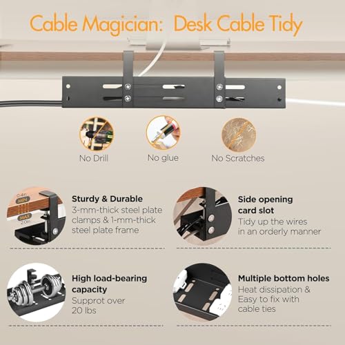 No Drill Under Desk Cable Management Tray, 17”-30” R | All Products - Image 4