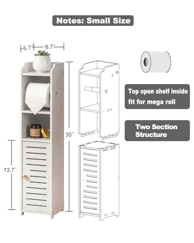 AOJEZOR Toilet Paper Holder Stand: Small Space Bathroom Storage - Image 5