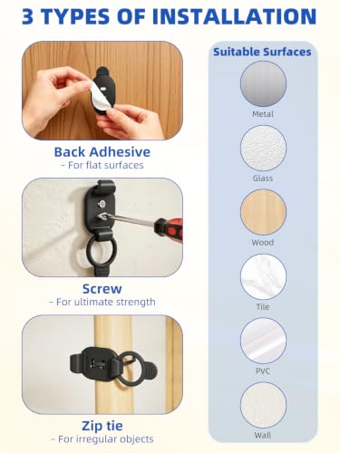 10 Pack Adhesive Cable Clips, Adjustable Cable Management - Image 5