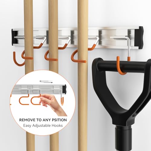 HUPBIPY 34.5'' Aluminum Alloy Garden Tool Organizer Wall - Image 4