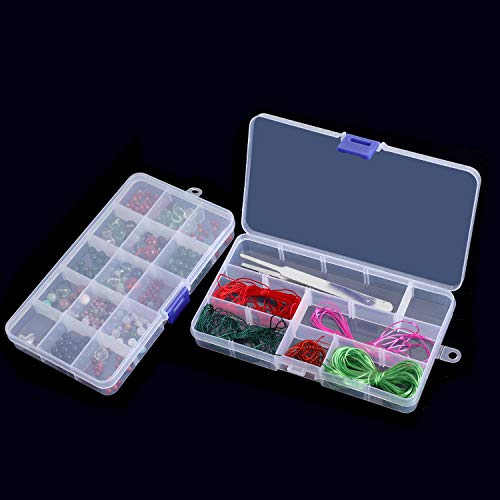 KINJOEK 10 Pack 15 Grids Plastic Bead Organizer Containers - Image 7